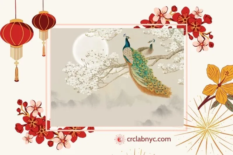 Tranh Vợ chồng chim Công