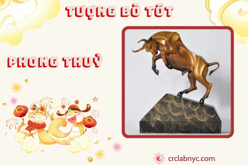 Tượng Bò Tót phong thuỷ ý nghĩa công dụng và cách bày trí