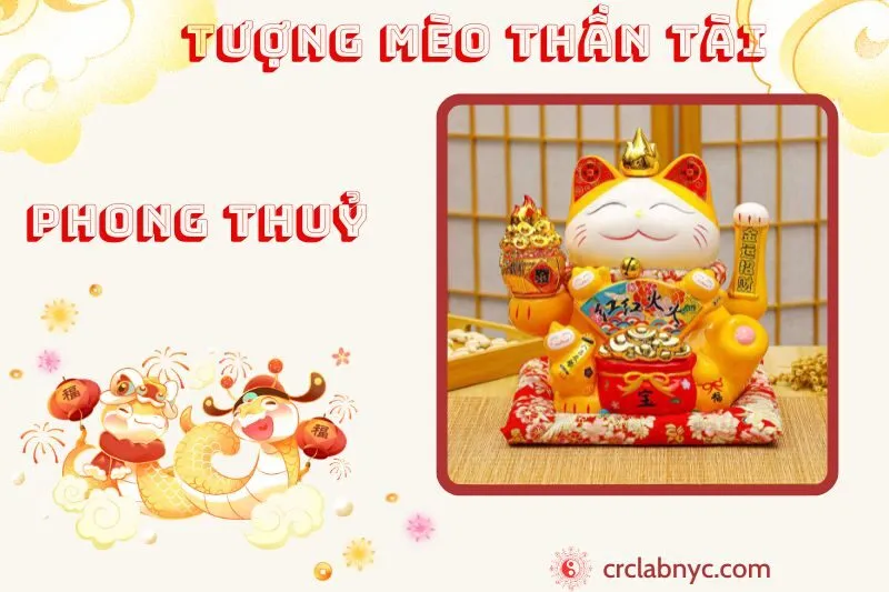 Tượng Mèo Thần Tài phong thuỷ ý nghĩa công dụng và cách bày trí