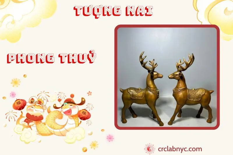 Tượng Nai phong thuỷ ý nghĩa công dụng và cách bài trí